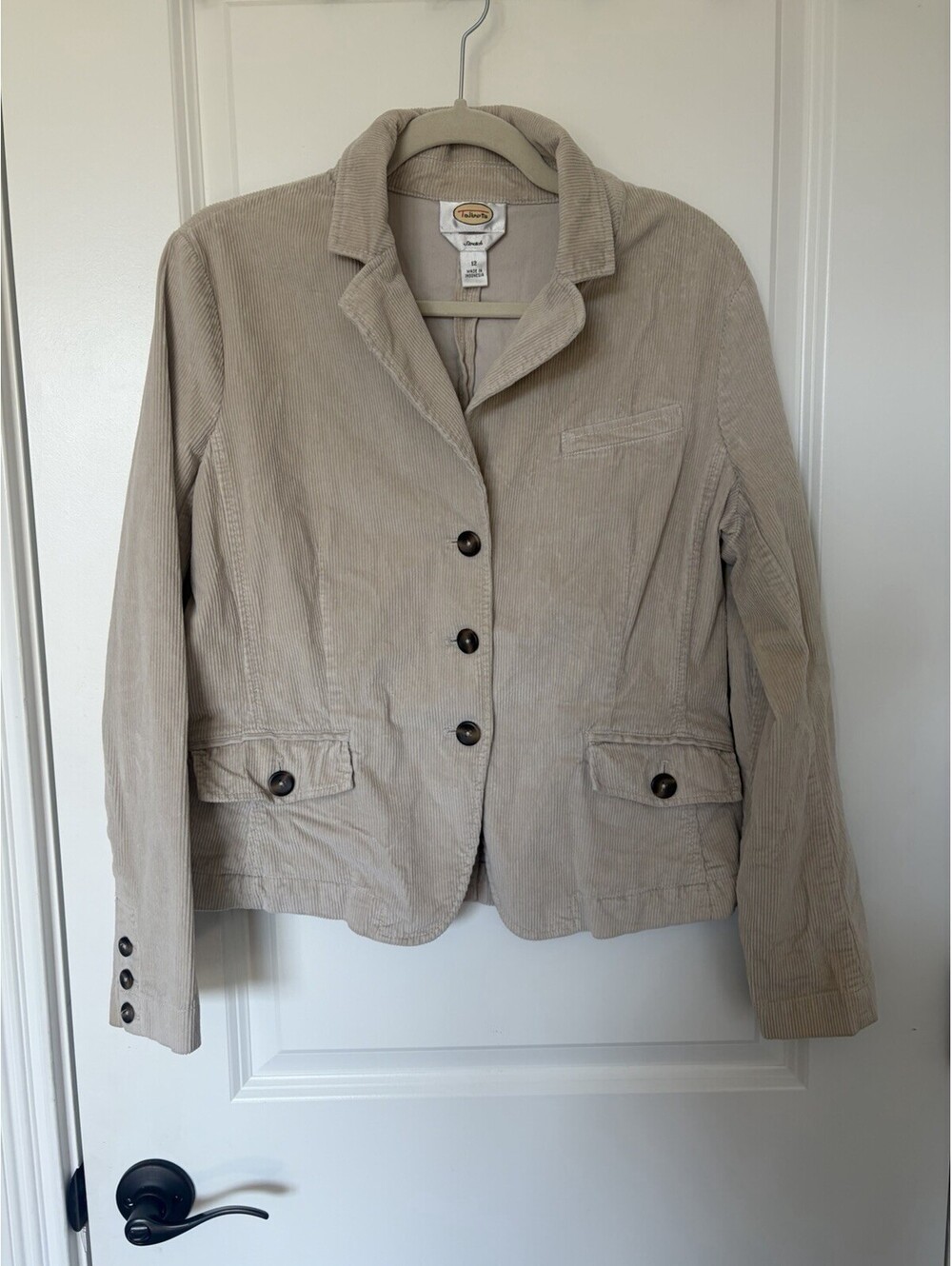 Vintage Talbots Tan Corduroy Womens Size 12 Blazer